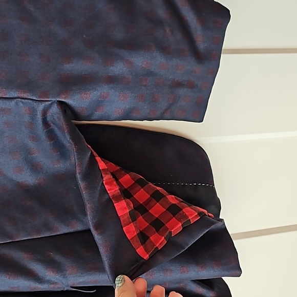 Men's Jack Romeo navy Blazer with wine colored squares size 48 drop 6 - Picture 11 of 13